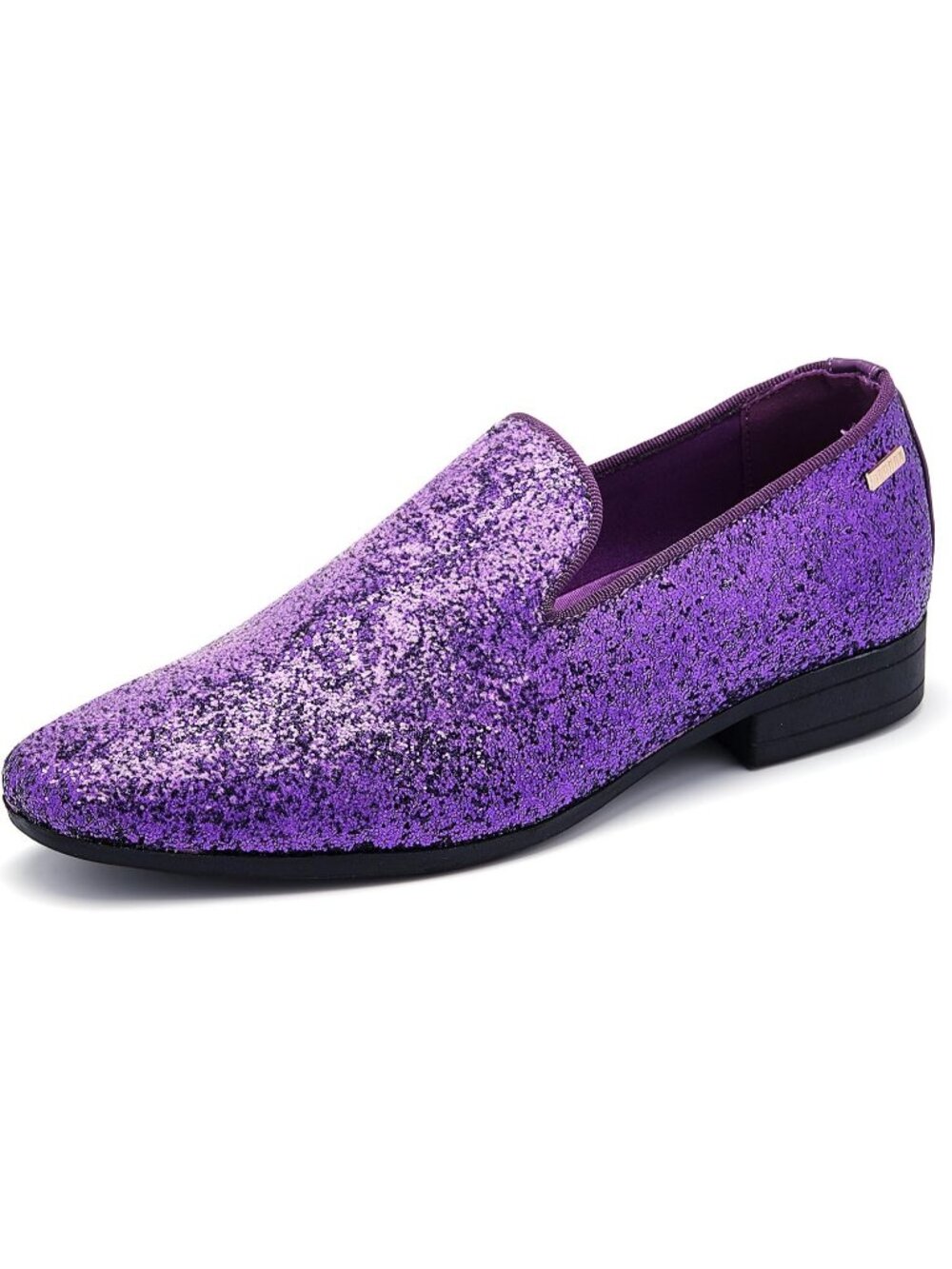 UUBARIS Men's Glitter Purple Elegant Tuxedo Loafers Slip on Dress Formal Shoes